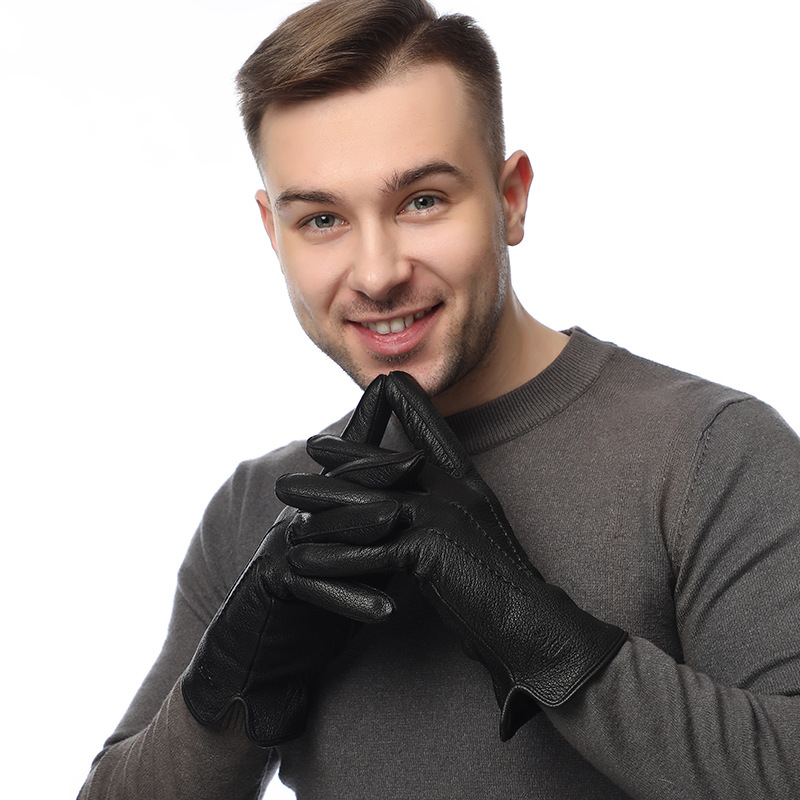 Wool Glove Lined - Men's faux deer leather wool-lined business
